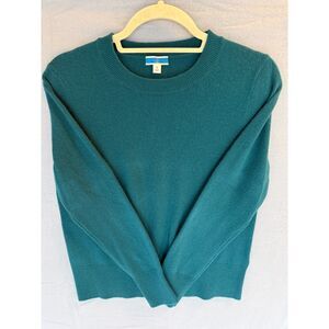 J.Crew 100% Cashmere Teal Emerald Green Crewneck Sweater Women’s Size Small